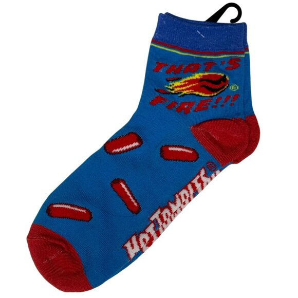 Hot Tamales Socks Blue Red Candy Theme Men’s 8-12 Women’s 9-14 Fun Gift - Picture 2 of 3
